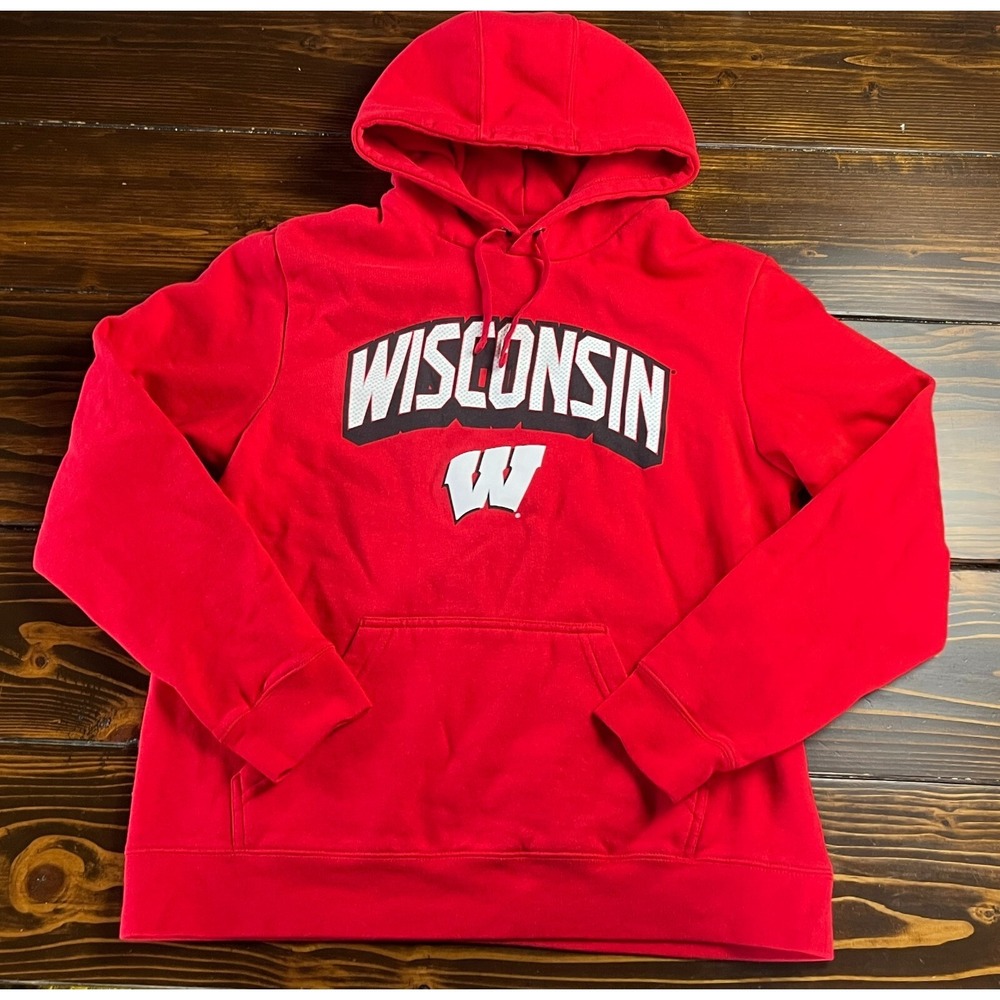 BOX SEAT Clothing Co. Hoodie, Men's Size Large, Red, NCAA Wisconsin Badgers